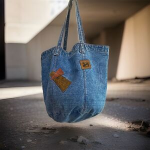 Shane Blue Tote Shoulder Bag Double Handles Inner Pockets w/Coin Purse GUC